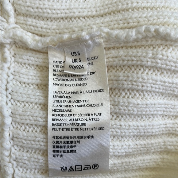 Free People oversized Cream Ribbed Knit Turtleneck Sweater S chunky knit - Picture 7 of 12